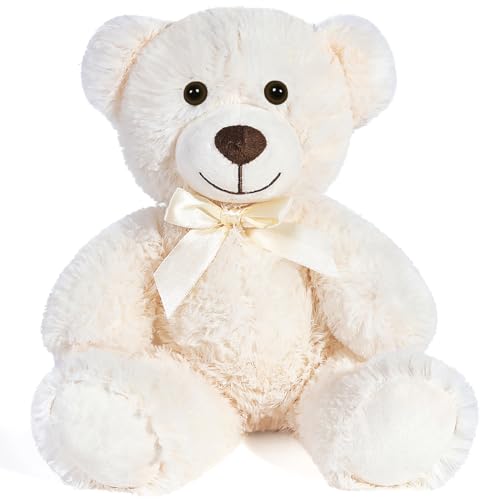 Yeqivo Teddybär gefülltes Tier Plüschtier Geschenk für Kind Freundin, 13.5 Zoll gefüllte Bären für Weihnachten Valentinstag Geburtstag Hochzeitsfeier（Weiß,1Pcs）