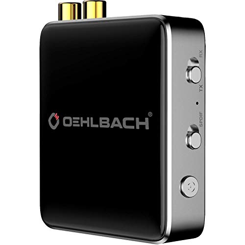 OEHLBACH BTR Evolution 5.1 HiFi Bluetooth Dual Pairing Adapter Transmitter/Receiver, 2 in 1, High End Wireless Sender/Empfänger mit aptX HD und Low Latency - Silber