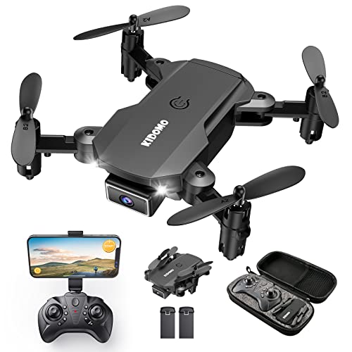 Mini Drohne mit kamera Drohne für kinder - Faltbar LED Lichter RC Quadrocopter 2 Akkus mit 1080P FPV Live Übertragung, Handysteuerung, Tap-Fly, 3D Flips, Schwerkraft-Sensor, Ideales Flugspielzeug