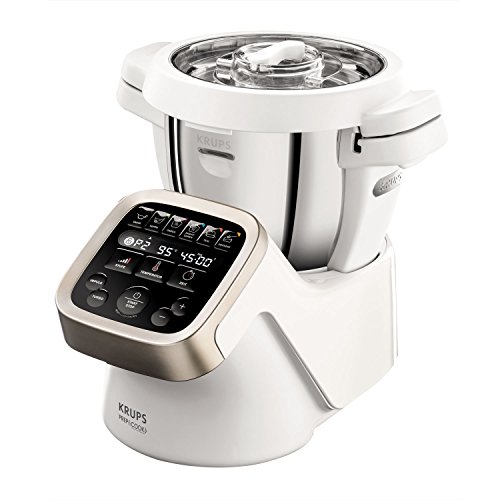 Krups Prep&Cook Multifunktions- Küchenmaschine HP5031 | 1550 Watt | bis zu 12.000 U/min | mit Kochfunktion | Weiß/ Edelstahl