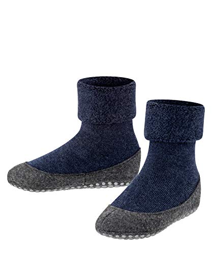 FALKE Unisex Kinder Hausschuh-Socken Cosyshoe, Schurwolle, 1 Paar, Blau (Dark Blue 6680), 25-26 (3-3.5 Jahre)