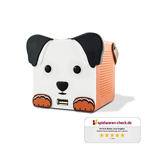 X4 TECH Dogbox - Bluetooth Lautsprecher für Kinder - Kabellos mit Akku - Für Autofahrten und Kinderzimmer