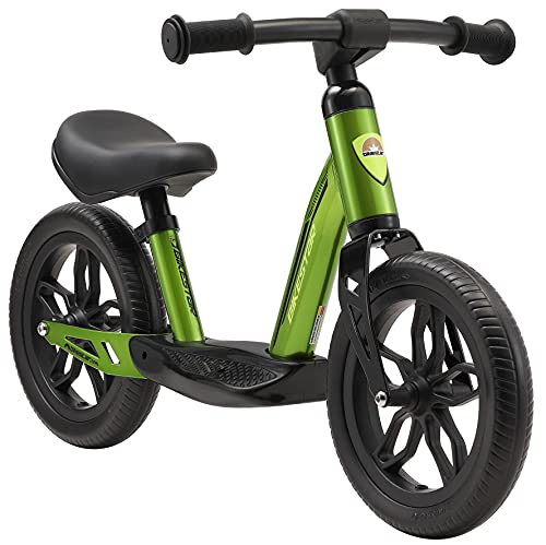 BIKESTAR Extra leichtes Kinder Laufrad mit Trittbrett für Jungen, Mädchen ab 2 - 3 Jahre | 10 Zoll Lauflernrad Eco Classic | Grün