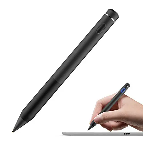 MoKo Active Stylus Stift, Hohe Präzision und Empfindlichkeit Punkt 1,5 mm Kapazitiven Stylus, Kompatibel mit Touchscreen-Geräten Tablet/Fire HD/iPad/Air/Pro, iPhone 12 / X/ 8 Plus, Schwarz