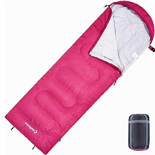 KingCamp Schlafsack Deckenschlafsäcke 1.0 kg Leichtgewicht Warm Outdoor Kinder & Erwachsenen 3-4 Jahreszeiten für Camping Wandern mit Tragetasche