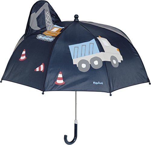 Playshoes Unisex Kinder 3D Regenschirm Baustelle 448548, 11 - Marine, Einheitsgröße