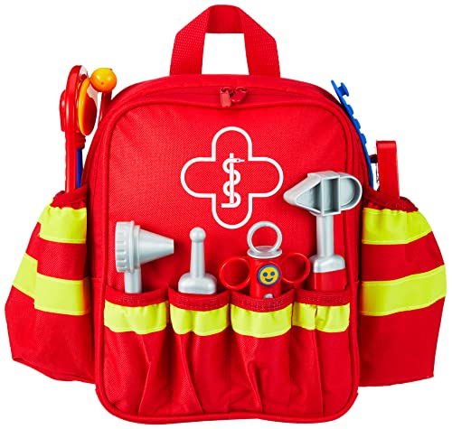 Theo Klein 4314 Rettungsrucksack | Mit Stethoskop, Spritze und vielem mehr | Elektronischer Blutdruckmesser mit Sound | Spielzeug für Kinder ab 3 Jahren
