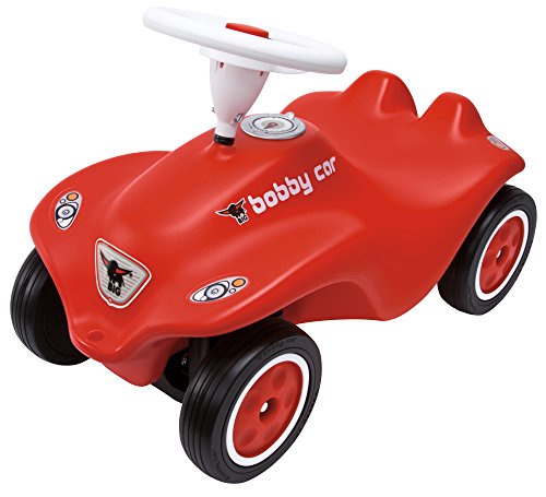 BIG-Bobby-Car New - Kinderfahrzeug für Jungen und Mädchen, klassisches Rutschfahrzeug belastbar bis 50 kg, für Kinder ab 1 Jahr, rot - Exlusive