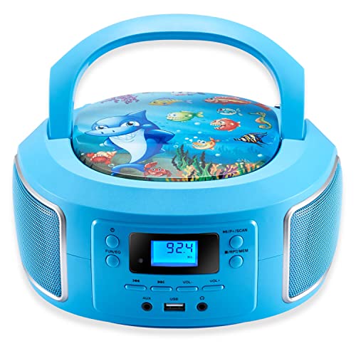 Tragbare Boombox | FM Radio | AUX-In | CD/CD-R | USB | Kopfhöreranschluss | CD-Player | Kinder Radio | CD-Radio | Kompaktanlage | Stereoanlage | Boombox