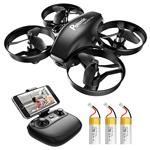 Potensic Mini Drohne für Kinder mit Kamera 3 Akkus RC Quadrocopter Drohne FPV Live Übertragung Ferngesteuerte Drohne Spielzeug Drohne für Einsteiger Auswechselbarer Akku Höhe Halten Schwerkraft