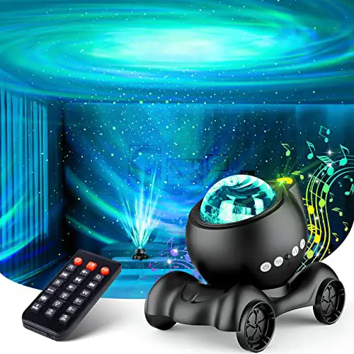 Sternenhimmel Projektor, LED Sternenlicht Projektor mit Musik Lautsprecher & Fernbedienung für Schlafzimmer/Party/Wohnkultur, Sternenhimmel Projektor mit Sprachsteuerung