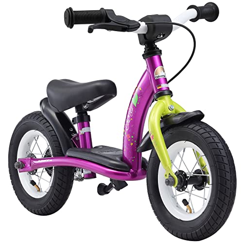 BIKESTAR Kinder Laufrad Lauflernrad Kinderrad für Mädchen ab 2 - 3 Jahre | 10 Zoll Classic Kinderlaufrad | Berry & Weiß | Risikofrei Testen