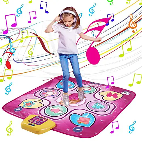 FYEPAGU Tanzmatte Spielzeug Kinder Dance Mat,Musikmatte,Girls Toys,Tanzmatte für elektronische Musik, Tanzmatte mit Einstellbarer Lautstärke, fünf Spielmodi, Geschenk für Mädchen ab 3–10 Jahren
