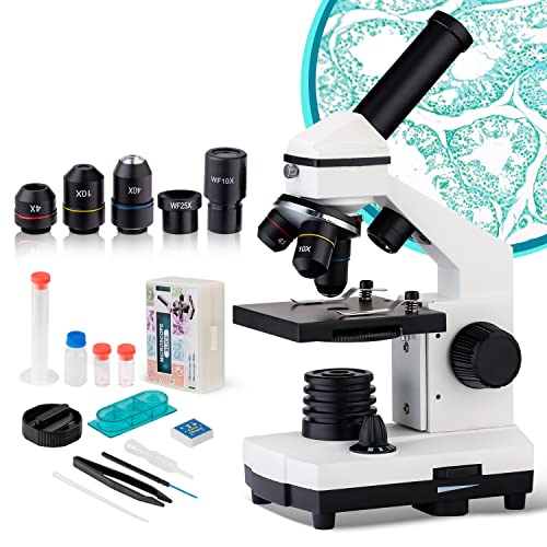 Mikroskop für Kinder 250X-2000X Mikroskop-Student Tragbares professionelles Optisches Monokulare Mikroskop Erwachsene für Labor Home Wissenschaftliche Forschung Biologische Ausbildung