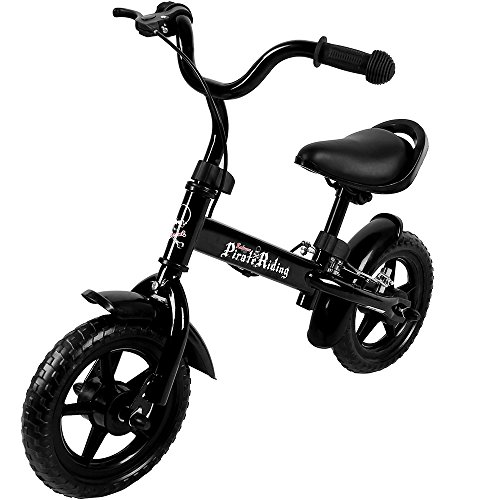 Deuba Laufrad Kinderlaufrad Sattel Lenker höhenverstellbar mit Bremse Lauflernrad Laufrad 2-5 Jahre Kinder Fahrrad 10' schwarz