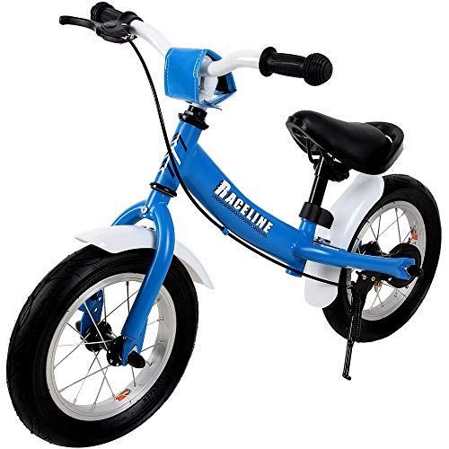 Deuba Laufrad Kinderlaufrad Sattel Lenker höhenverstellbar mit Bremse Lauflernrad Laufrad 2-5 Jahre Kinder Fahrrad 12' blau
