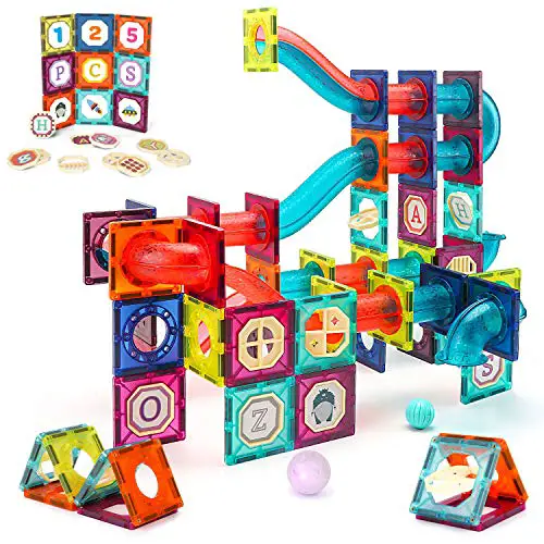 VATOS Magnetische Bausteine 125PCS Große Konstruktion STEM Bausteine Set Montessori Spielzeug für Kinder ab 3 4 5 6 7 8 Jahre, Lernspielzeug für Mädchen Jungen Geschenk