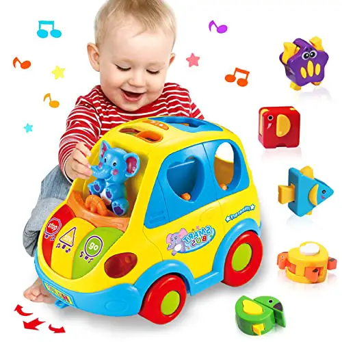 Baby Spielzeug ab 1 Jahr Mädchen Junge Form Sortieren Bus Babyspielzeug ab 6 9 12 18 Monate Kinderspielzeug ab 1 2 Jahre Kinder Spielzeug Geschenk 1 Jahre Tiergeräusche/Musik Auto für Kleinkind
