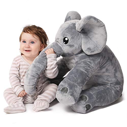 corimori® - Elefant Nuru großes XXL Kuscheltier für Kleinkinder, bauschig und weich, kuschel-softe Qualität, grau