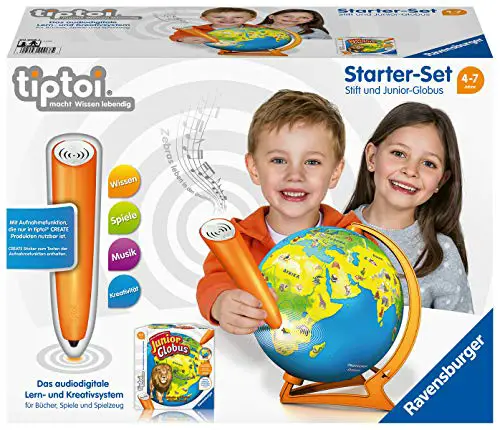 Ravensburger Exklusives Tiptoi Starter-Set 00068: Stift und Junior-Globus-Lernsystem für Kinder ab 4 Jahren [Exklusiv bei Amazon]