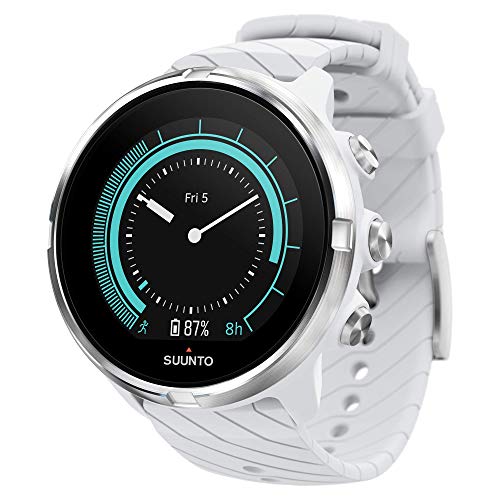 Suunto 9 GPS-Sportuhr mit langer Batterielaufzeit und Herzfrequenzmessung am Handgelenk, Weiß, SS050143000