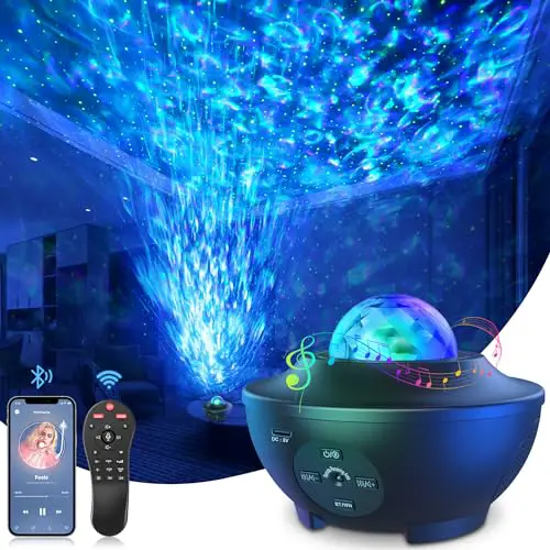 Mexllex LED Sternenhimmel Projektor, Galaxy Sternenhimmelprojektor, Projektor Lampe Sternenhimmel mit Timer/Remote/Bluetooth Lautsprecher für Kinder