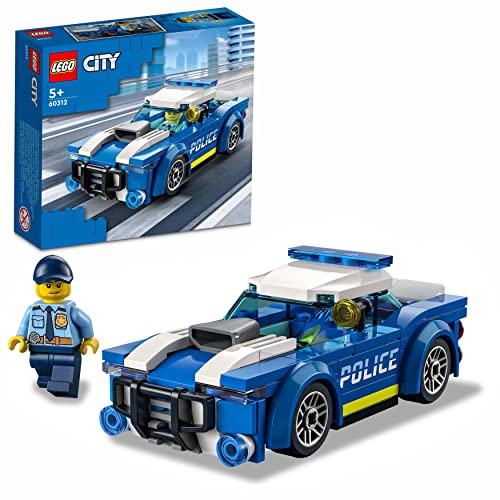 LEGO 60312 City Polizeiauto, Polizei-Spielzeug ab 5 Jahren, Geschenk für Kinder mit Polizisten-Minifigur, Abenteuer-Serie, kreatives Kinderspielzeug