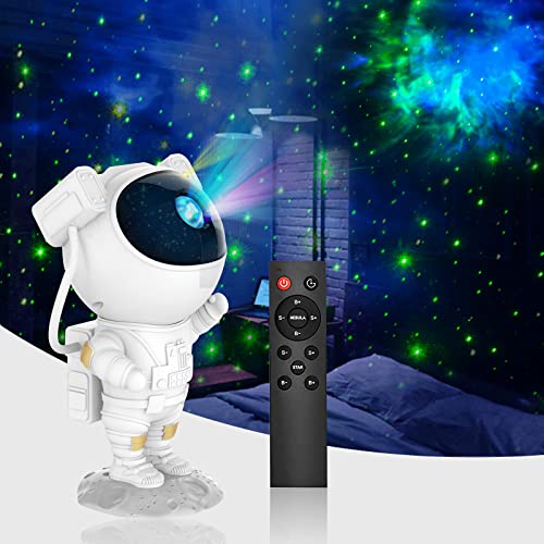 Astronauten LED Galaxy Projektor Sternenhimmel Nachtlicht, Astronaut Sternenprojektor mit Nebel, Timer und Fernbedienung, für Schlafzimmer und Deckenprojektor, Geschenke für Kinder und Erwachsene
