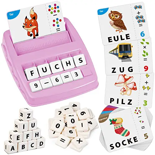 Joozmui Buchstaben Lernen Spiele, Mädchen, Junge Kinderspielzeug ab 3-6 Jahre Montessori Spielzeug ab 3-8 Jahre Geschenk Einschulung
