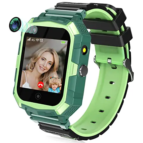 4G Kinder Smart Watch für Jungen Mädchen, Mingfuxin Wasserdichtes Smartwatch-Telefon mit GPS-Tracker WiFi-Videoanruf SOS-Kamera-Armbanduhr für Kinder 3-14 Geburtstag Weihnachten Geschenke(Grün)