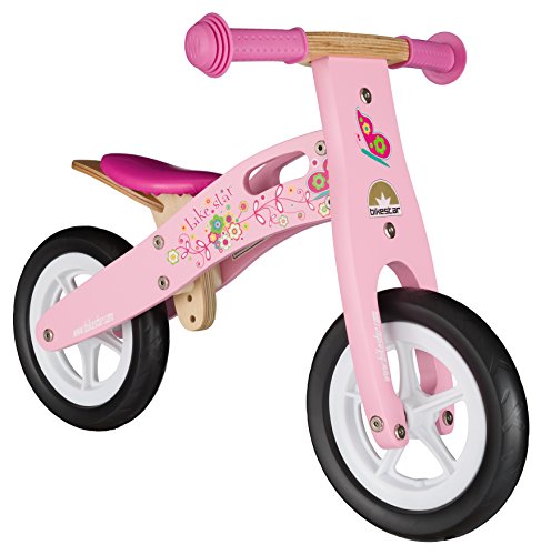 BIKESTAR Kinderlaufrad Lauflernrad Kinderrad für Mädchen ab 2 - 3 Jahre | 10 Zoll Kinder Laufrad Holz | Pink | Risikofrei Testen