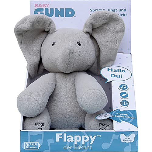 GUND Flappy, der singende und sprechende Elefant - spielt Guck-Guck mit den Ohren