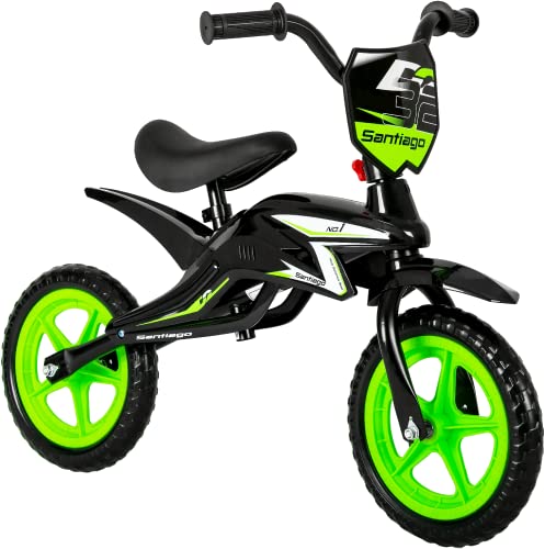 HILAND 12 Zoll Laufrad Kinder-Balance-Bike kinderfahrrad für 3 4 5 6 Jahre alt Jungen & Mädchen, 12 Zoll Kleinkind Fahrräder, Keine Pedale Fahrrad für Baby Schwarz