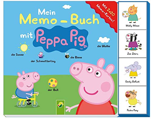 Mein Memo-Buch mit Peppa Pig. Mit 2 x 20 Memo-Karten: Spielerisch neue Wörter zu Kindergarten, Spielplatz und Einkaufen lernen. Für Kinder ab 3 Jahren
