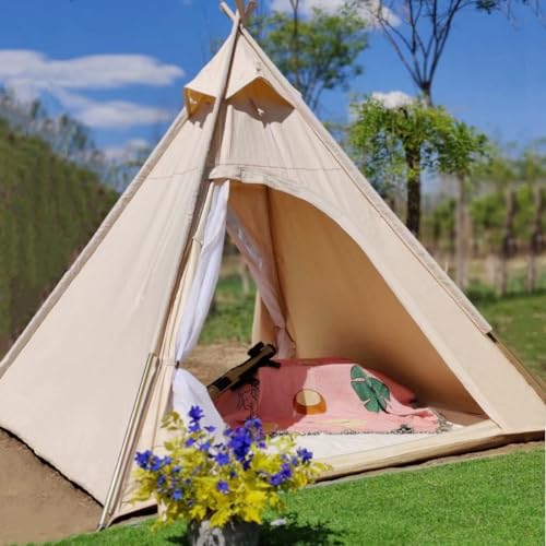 Outdoor-Tipi-Zelt aus Segeltuch, Camping-Pyramide, für Erwachsene, indisches Tipi-Zelt für 2 ~ 3 Personen
