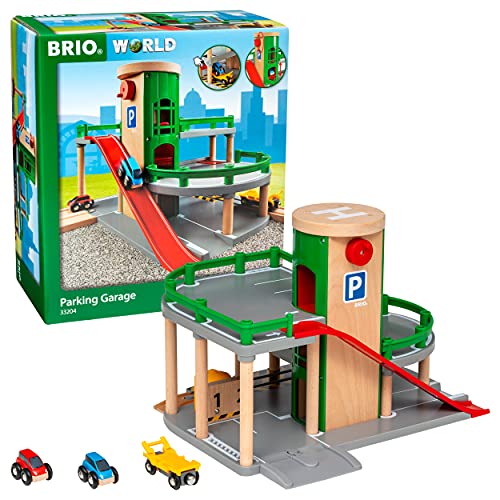 BRIO World 33204 Parkhaus, Straßen & Schienen - Eisenbahnzubehör für die BRIO Holzeisenbahn - Empfohlen für Kinder ab 3 Jahren