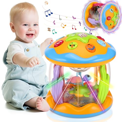Baby Spielzeug 1 Jahr Junge Mädchen Drehender Projektor Babyspielzeug mit Musik/Licht ab 12 18 Monate Kinderspielzeug Geschenk ab 1 3 Jahr Frühes Lernen für Kleinkind