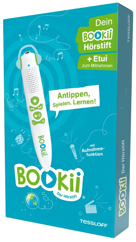 BOOKii Der Hörstift. Mit vielen vorinstallierten Titeln und für alle weiteren Produkte der BOOKii-Welt! Antippen, Spielen, Lernen!