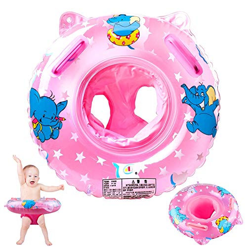 Baby Schwimmring Verstellbare Aufblasbare aufblasbare Schwimmen Float Kinder Schwimmring Schwimmtrainer für Kinder 6 Monate bis 36 Monate (Rosa)