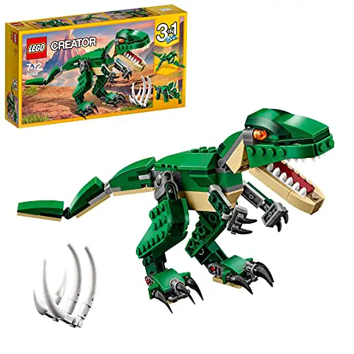 LEGO 31058 Creator Dinosaurier Spielzeug, 3in1 Modell mit T-Rex, Triceratops und Pterodactylus Figuren, Bausteine Set, Geburtstagsgeschenk für Kinder