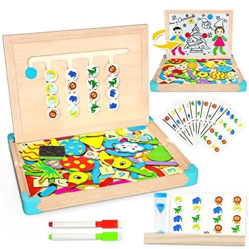 Montessori Spielzeug Holz Puzzle Sortierbox Kinder Lernspielzeug Sanduhr Spiel