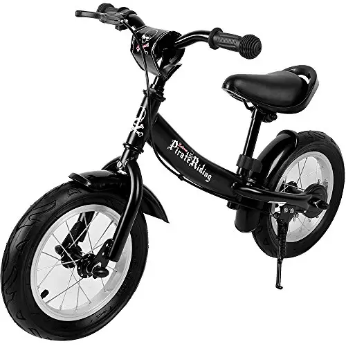 Deuba Laufrad Kinderlaufrad Sattel Lenker höhenverstellbar mit Bremse Lauflernrad Laufrad 2-5 Jahre Kinder Fahrrad 12' schwarz