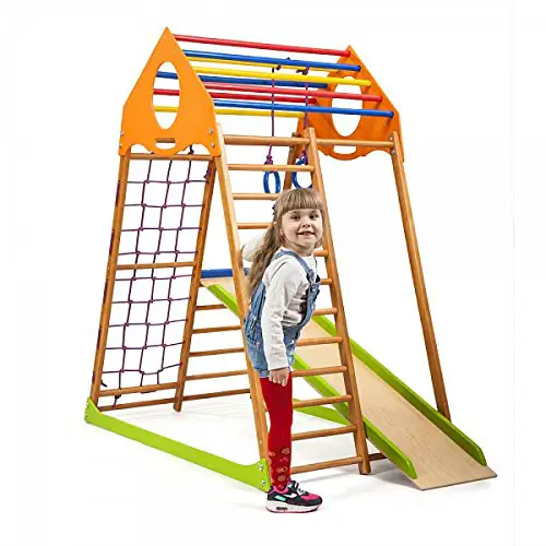 Kinder Aktivitätsspielzeug Kletterturm mit Rutsche ˝Kindwood˝ Spielcenter Spielplatz