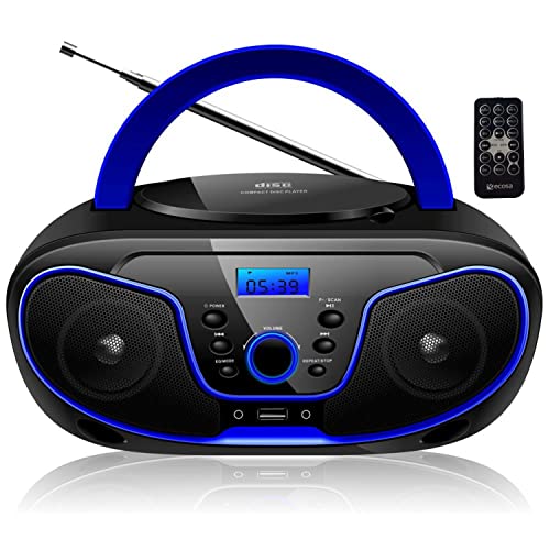 Tragbarer CD-Player | Bluetooth | USB | Boombox | CD/CD-R | Digitales FM Radio | Kopfhöreranschluss | AUX-In | Kinder Radio | CD-Radio | Stereoanlage | Kompaktanlage | CD Player