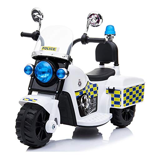 ATAA Mini Polizei Motorrad - Weiß - Elektro-Motorrad für Kinder mit 6V Batterie