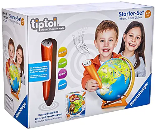 Ravensburger Exklusives Tiptoi Starter-Set 00068: Stift und Junior-Globus-Lernsystem für Kinder ab 4 Jahren [Exklusiv bei Amazon]