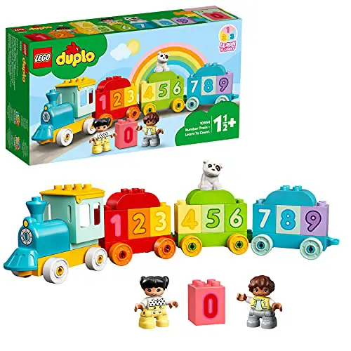 LEGO 10954 DUPLO Zahlenzug - Zählen Lernen, Zug Spielzeug, Lernspielzeug für Kinder ab 1, 5 Jahren, Baby Spielzeug