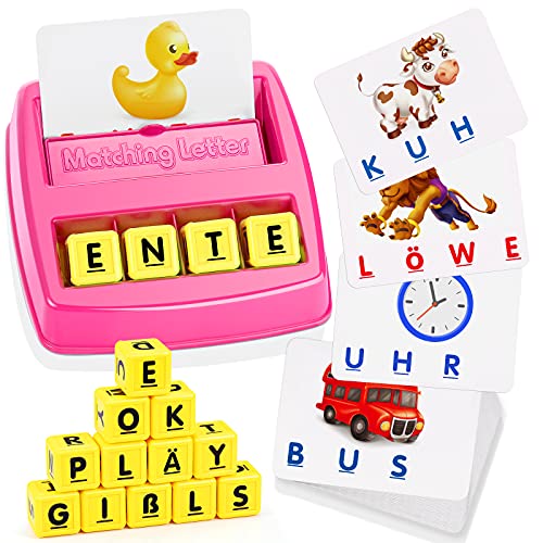 LET'S GOS! Spielzeug ab 3 4 5 6 7 8 Jahre Mädchen, Buchstaben Lernen Geburtstagsgeschenk für Mädchen 3-8 Jahre Spielzeug für Mädchen 3-8 Jahre Geschenke für Kinder ab 3-8 Geschenke Weihnachten