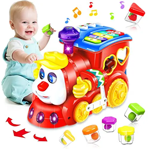 Baby Spielzeug ab 1 Jahr Mädchen Junge Komisch Roter Auto Baby Spielzeug ab 6 9 12 18 Monate mit Musik/Licht Kinderspielzeug ab 1 2 Jahre Kinder Spielzeug Geschenk 1 Jahre Frühes Lernen für Kleinkind
