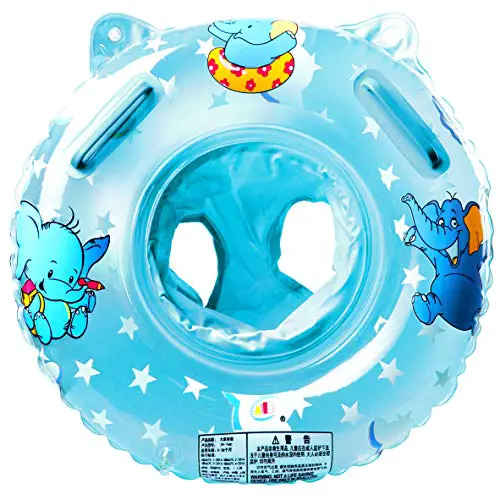 Baby Schwimmring Verstellbare Aufblasbare aufblasbare Schwimmen Float Kinder Schwimmring Schwimmtrainer für Kinder 6 bis 36 Monate (Blau)